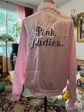 NWT Grease Pink Ladies Satin Jacket Medium Official Licensed Halloween Costume